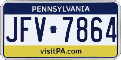 PA license plate JFV7864