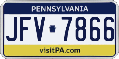 PA license plate JFV7866