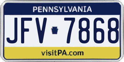 PA license plate JFV7868