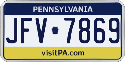PA license plate JFV7869