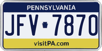 PA license plate JFV7870