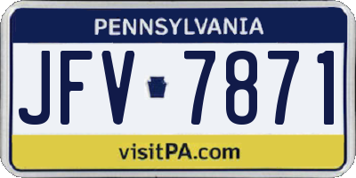 PA license plate JFV7871
