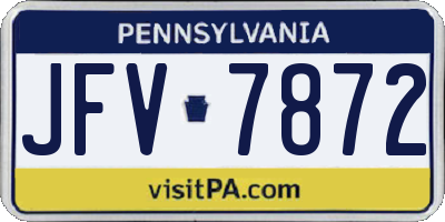 PA license plate JFV7872