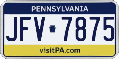 PA license plate JFV7875