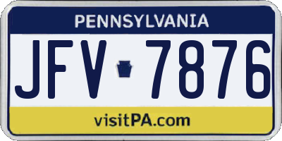 PA license plate JFV7876