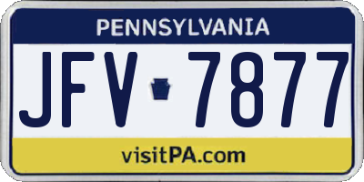 PA license plate JFV7877
