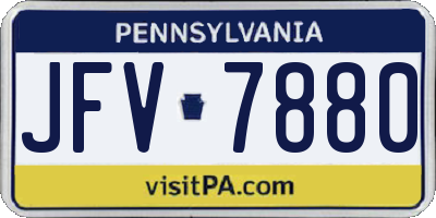 PA license plate JFV7880