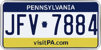 PA license plate JFV7884