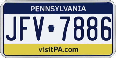 PA license plate JFV7886