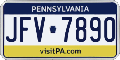PA license plate JFV7890