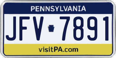 PA license plate JFV7891