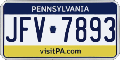 PA license plate JFV7893