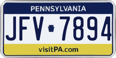 PA license plate JFV7894