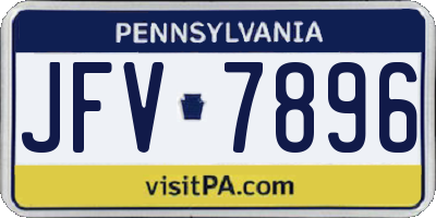 PA license plate JFV7896