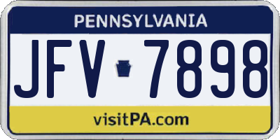 PA license plate JFV7898