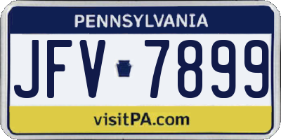 PA license plate JFV7899