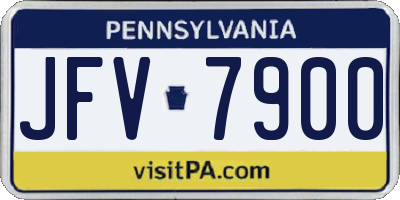 PA license plate JFV7900