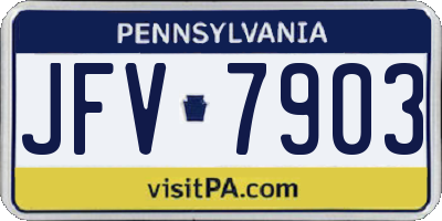 PA license plate JFV7903