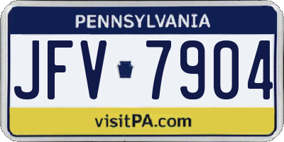 PA license plate JFV7904