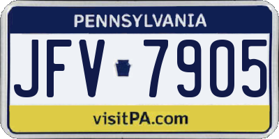 PA license plate JFV7905