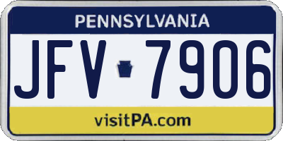 PA license plate JFV7906