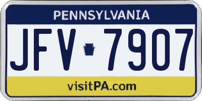 PA license plate JFV7907