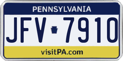 PA license plate JFV7910