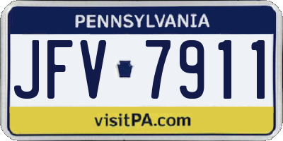 PA license plate JFV7911