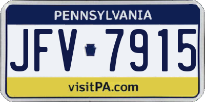 PA license plate JFV7915