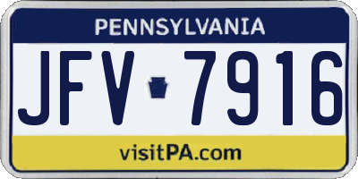 PA license plate JFV7916