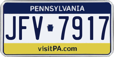 PA license plate JFV7917