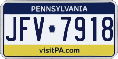 PA license plate JFV7918