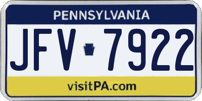 PA license plate JFV7922