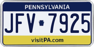 PA license plate JFV7925