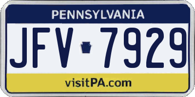 PA license plate JFV7929