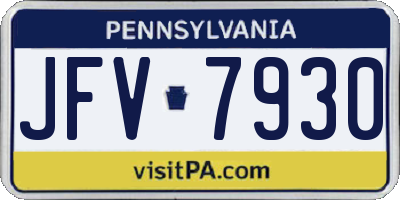 PA license plate JFV7930