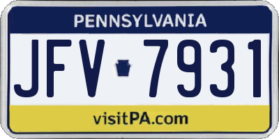 PA license plate JFV7931
