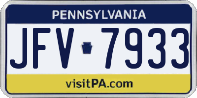 PA license plate JFV7933