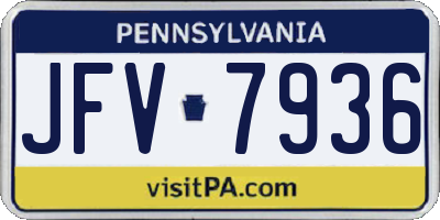 PA license plate JFV7936