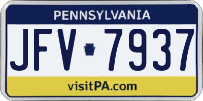 PA license plate JFV7937