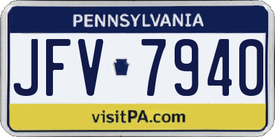 PA license plate JFV7940