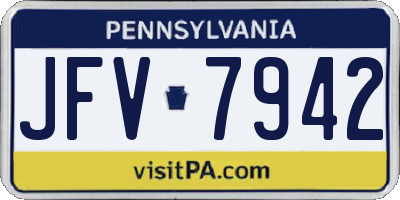 PA license plate JFV7942