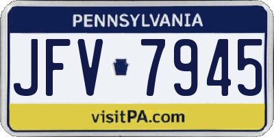 PA license plate JFV7945