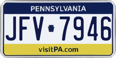 PA license plate JFV7946