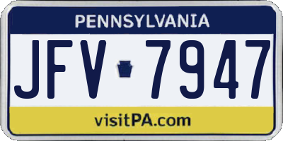 PA license plate JFV7947