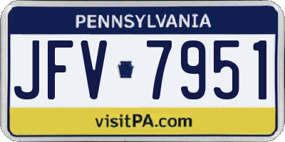 PA license plate JFV7951