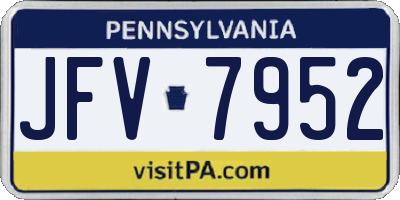 PA license plate JFV7952