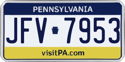 PA license plate JFV7953