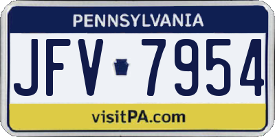 PA license plate JFV7954