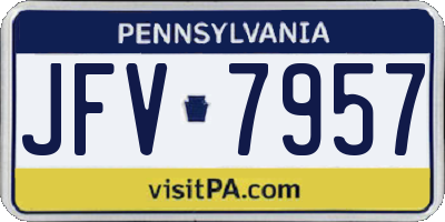 PA license plate JFV7957